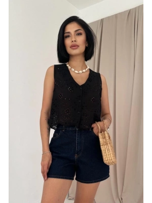 iyah ıfır Kol Brode Bluz