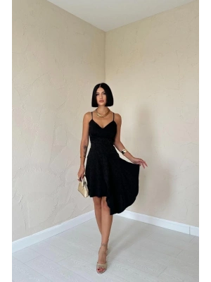 iyah Jakarlı Asimetrik Elbise