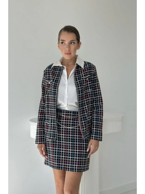 iyah Önü Açık Ceket Ve Eteği Zincirli Takım