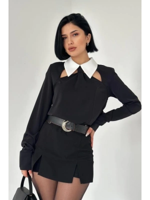 iyah Önü Kravat Detaylı Bluz