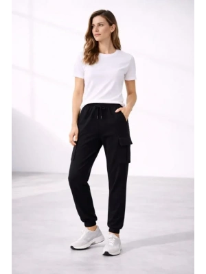 Jogger Eşofman Altı Rahat Kalıp, Kargo Cepli, Lastikli Paça, Günlük por Pantolon  iyah