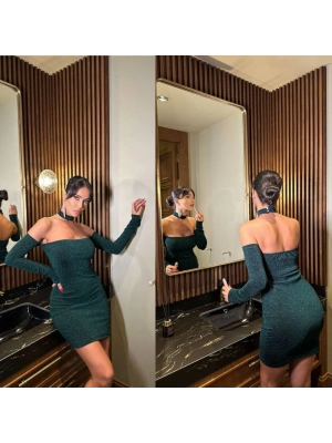 Kadın adonna Yaka imli Flower Kumaş ini Elbise