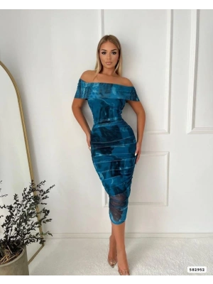 Kadın adonna Yaka Tül Elbise