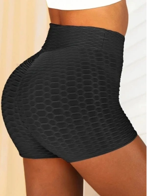 Kadın Arkası Büzgülü Kendinden Desenli Toparlayıcı Mini Tayt