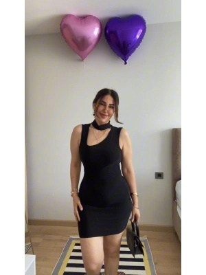 Kadın Asimetrik Yaka andy Kumaş Fırsat Ürün Diz Üstü Elbise