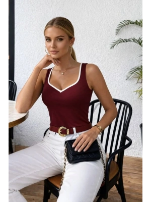 Kadın Askılı Kalp V Yakalı Dalgıç Bluz