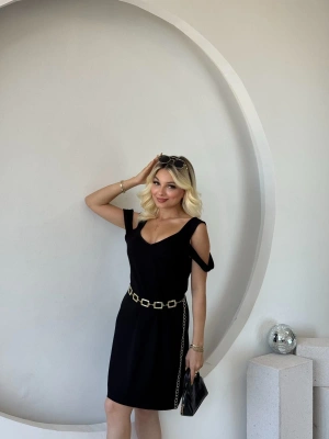 Kadın Askılı oğuk Omuz Detaylı odal Elbise