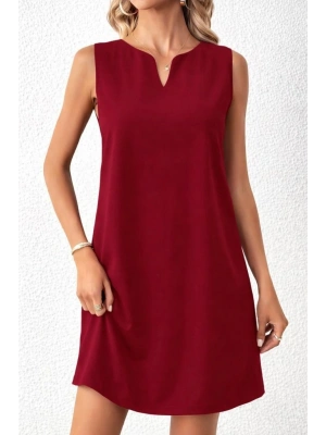 Kadın Askılı V Yakalı Mini Ithal Krep Elbise