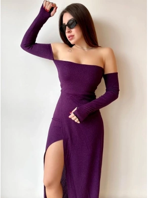 Kadın Bacak Dekolteli taplez Kol Eldiven Detay Fırsat ürün Elbise