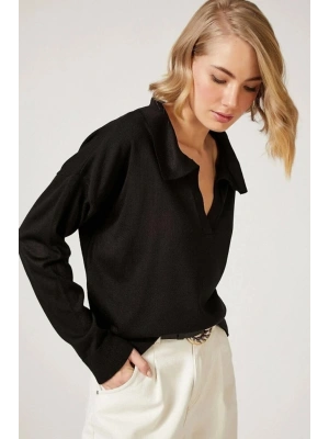 Kadın Beyaz Uzun Kollu Yakalı Triko Bluz