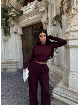 Kadın Bisiklet Yaka Parmak Eldiven Detay Gagari Kumaş Ikili Takım