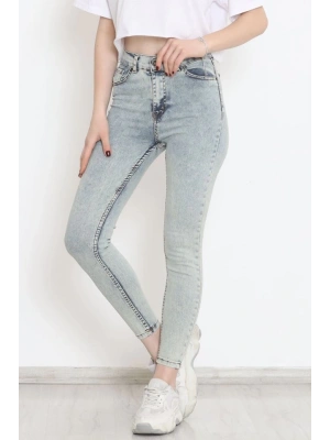 Kadın Cep Detay Kar Yıkamalı Kot Pantolon