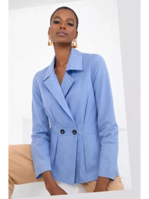 Kadın Düğme Ve Plise Detay Arkası astikli Ceket