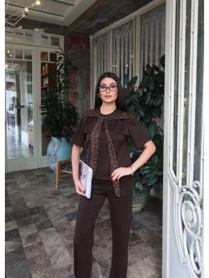 Kadın eopar Detay Bağlamalı Takım