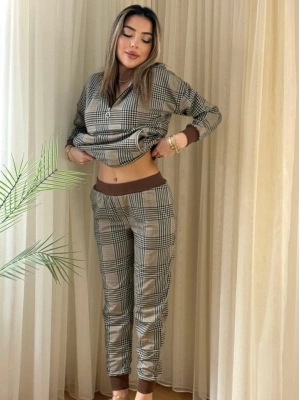 Kadın Iki Iplik Kumaş Fermuar Detay Kapüşonlu Ikili Takım