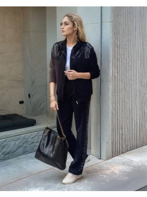 Kadın Iki Iplik Kumaş Pul Ve Fermuar Detaylı Ikili Takım