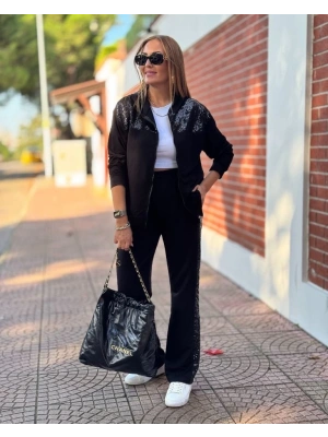 Kadın Iki Iplik Kumaş Pul Ve Fermuar Detaylı Ikili Takım