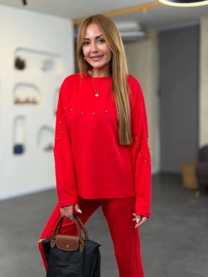 Kadın Inci Detay Modal Kumaş Ikili Takım