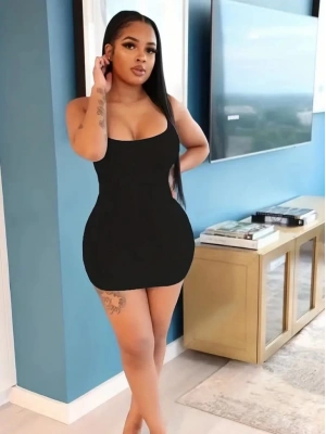 Kadın Ip Askılı Yuvarlak Yaka Kaşkorse Elbise