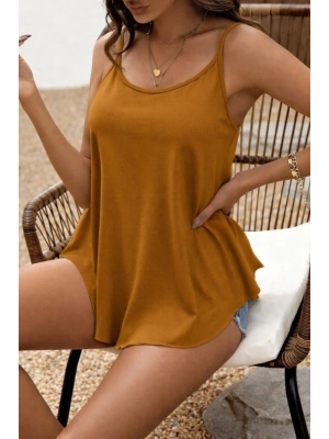 Kadın Ip Askılı Yuvarlak Yakalı Uzun Viskon Bluz