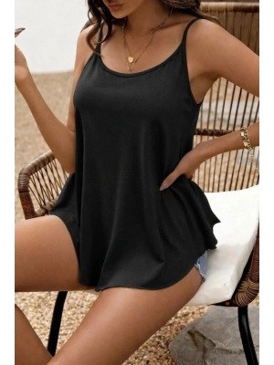 Kadın Ip Askılı Yuvarlak Yakalı Uzun Viskon Bluz