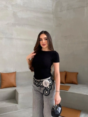 Kadın Kayık Yaka Viskon Kumaş Bluz