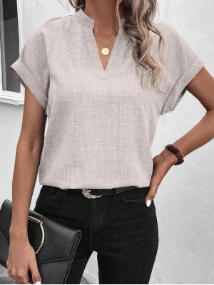 Kadın Kısa Kollu Hakim Yaka Sofya Bluz