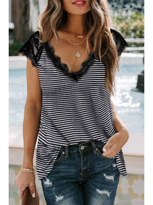 Kadın Kısa Kollu V Yakalı Dantelli Süprem Bluz