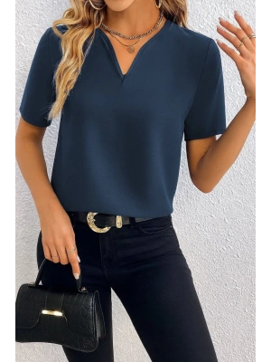 Kadın Kısa Kollu V Yakalı Ithal Krep Elbise