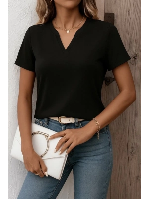 Kadın Kısa Kollu V Yakalı Ithal Krep Elbise