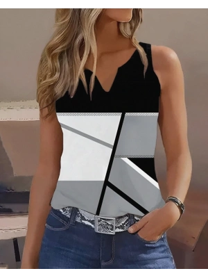 Kadın Kolsuz V Yaka Mikro Bluz