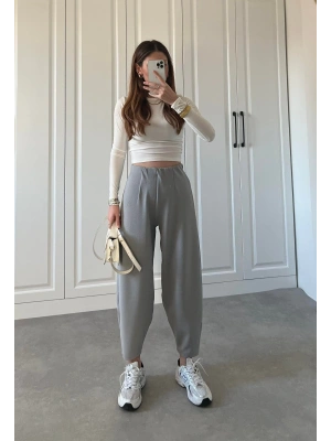 Kadın Krep Kumaş Balon Pantolon