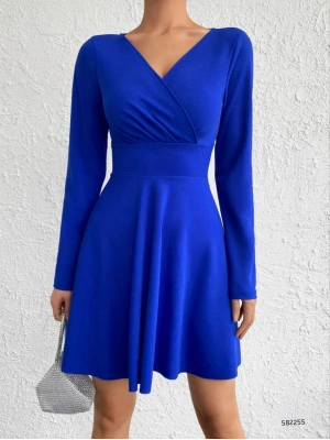 Kadın Kruvaze Yaka Dizüstü Elbise