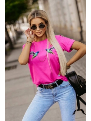 Kadın Kuş Desenli Süprem Tshirt