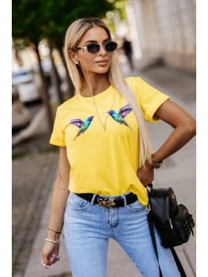 Kadın Kuş Desenli Süprem Tshirt