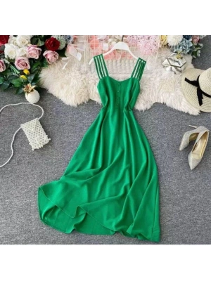 Kadın Omuz Askılı Düğme Detay Fırsat ürün idi Boy Elbise