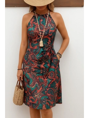 Kadın Omuzlardan Açık Yarı Balıkçı Yaka Yandan çapraz Bağlama Detaylı Süprem Kısa Elbise