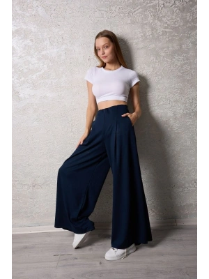 Kadın Pileli Gizli Cep Detay alaş Pantolon