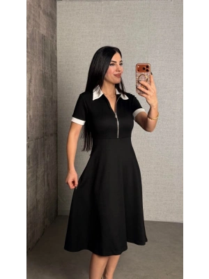 Kadın Polo Yaka Fermuar Detaylı odal idi Elbise