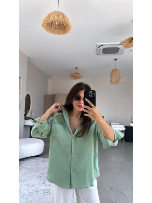 Kadın Tek Cepli Over Size Ketem Gömlek