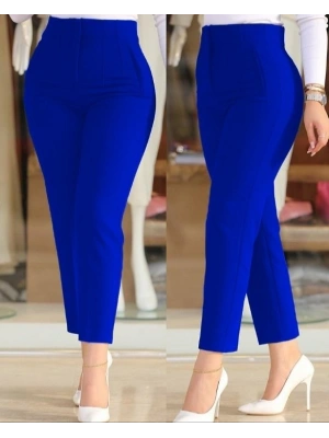 Kadın üste Oturan Bilek üzerinde Biten Paça Krep Pantolon