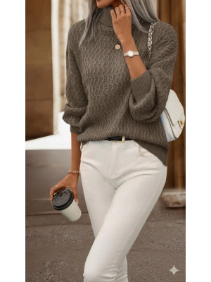 Kadın Uzun Kollu Balıkçı Yaka Triko Bluz