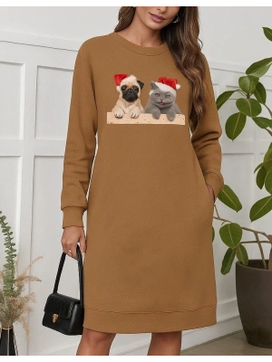 Kadın Uzun Kollu Bisiklet Yaka Desenli Viskon Iki Iplik Bluz