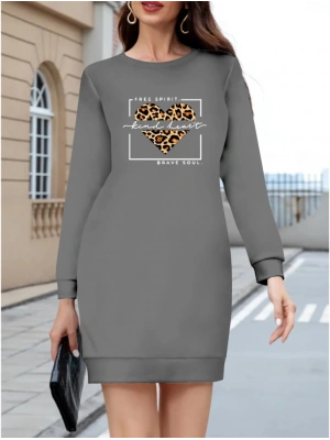 Kadın Uzun Kollu Bisiklet Yaka Desenli Viskon Iki Iplik Bluz