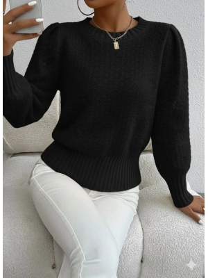 Kadın Uzun Kollu Bisiklet Yaka Triko Bluz