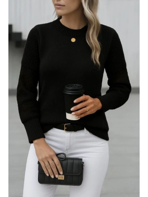 Kadın Uzun Kollu Bisiklet Yaka Triko Bluz