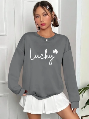 Kadın Uzun Kollu Bisiklet Yaka Viskon Iki Iplik Bluz