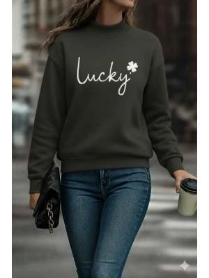 Kadın Uzun Kollu Bisiklet Yaka Viskon Iki Iplik Bluz