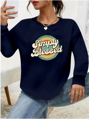 Kadın Uzun Kollu Bisiklet Yaka Viskon Iki Iplik Bluz