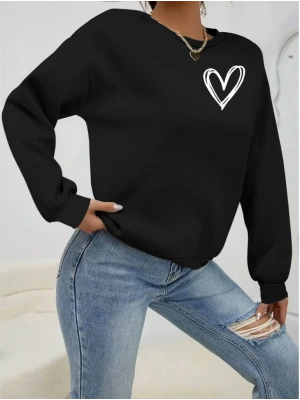 Kadın Uzun Kollu Bisiklet Yaka Viskon Iki Iplik Bluz